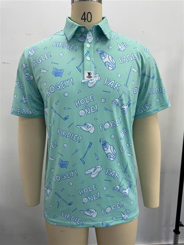 Stubborn Golf Mint Green Polo